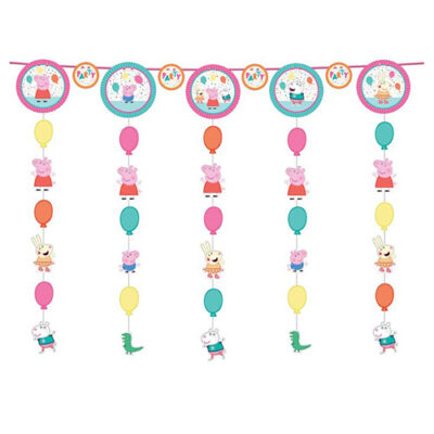 Peppa Pig Confetti Party hanging string decorations, Auckland NZ