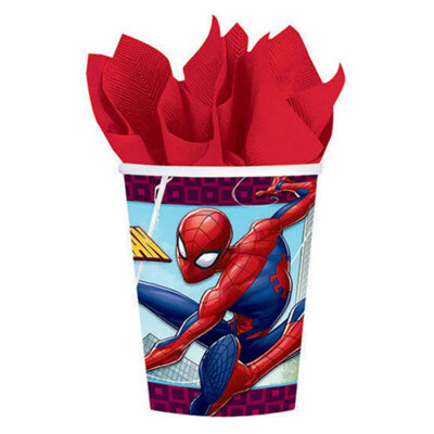 SPIDER-MAN WEBBED WONDER 266ML CUPS Spider-Man Webbed Wonder paper cups 266ml, Auckland NZ