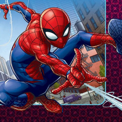 Spider-Man Webbed Wonder lunch napkins 33x33cm 16 pieces, Auckland NZ