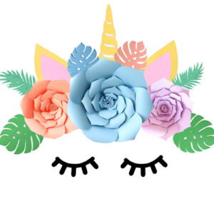 Unicorn Paper Flower Wall Art