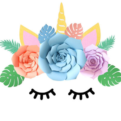 Unicorn Paper Flower Wall Art