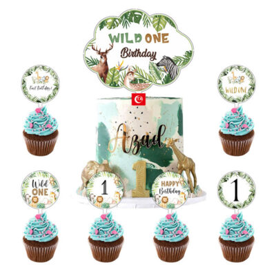 Wild One birthday cake topper 7 pieces acrylic, Auckland NZ