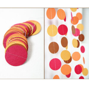 Circle autumn paper garland 4m, party room decoration Auckland NZ