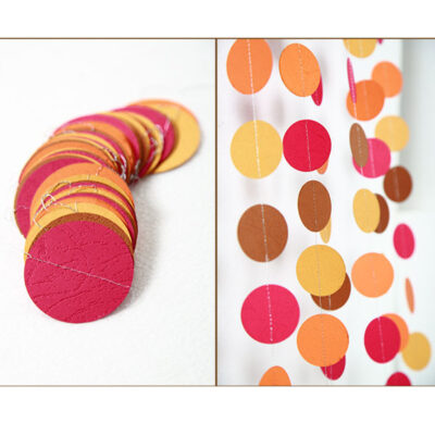 Circle autumn paper garland 4m, party room decoration Auckland NZ