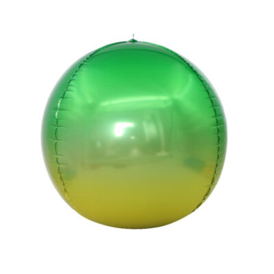 Green Yellow 4D Foil Ball Balloons Green yellow 4D round foil balloon ball 22 inch orbz, party decoration Auckland NZ