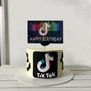 TikTok Happy Birthday cake topper approximately 10 inch, Auckland NZ