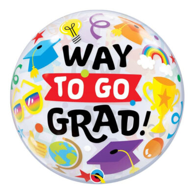Way to Go Grad bubble balloon 56cm Qualatex, Auckland NZ