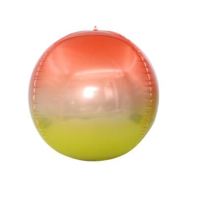 Yellow orange 4D round foil balloon ball 22 inch orbz, party decoration Auckland NZ