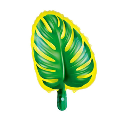 Yellow tropical leaf foil balloon 18 inch, dinosaur jungle party Auckland NZ