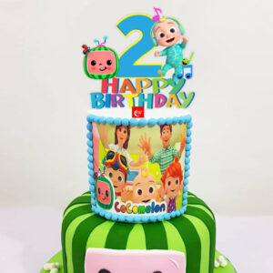 Cocomelon 2nd Happy Birthday cake topper 15x13cm acrylic, Auckland NZ