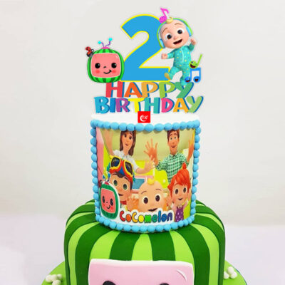 Cocomelon 2nd Happy Birthday cake topper 15x13cm acrylic, Auckland NZ