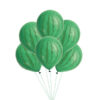Watermelon party dark green latex balloons 5 pieces helium quality, Auckland NZ