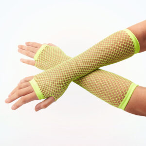 Long Fingerless Neon Yellow Gloves