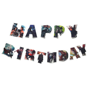 Superhero party theme Happy Birthday banner, Auckland NZ