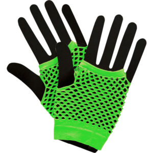 Short Fingerless Neon Green Gloves