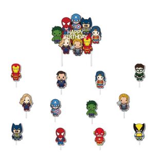 Superhero theme party cake topper 13 pieces, Auckland NZ