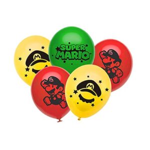 Super Mario balloon package 5pcs — 12 inch latex party balloons, Auckland NZ