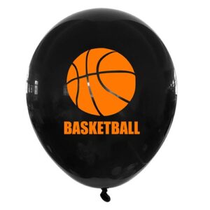 Basketball party black balloon orange basketball 12 inch helium quality, Auckland NZ