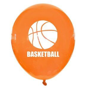 Basketball party orange balloon white basketball 12 inch helium quality, Auckland NZ