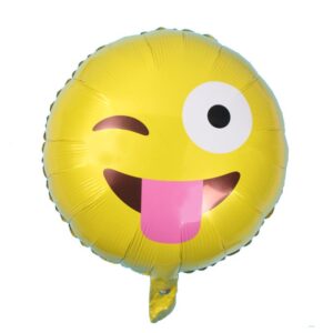 Face Emoji foil party balloon 45cm AF-169 self-sealing, Auckland NZ