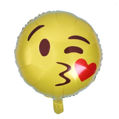 Face Emoji foil party balloon 45cm AF-166 self-sealing, Auckland NZ