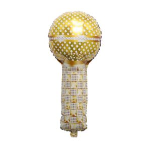 Gold microphone foil balloon 41x84cm self-sealing, wedding party Auckland NZ