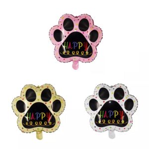 Animal paw pet party foil balloon 45x49cm pink white yellow, Auckland NZ