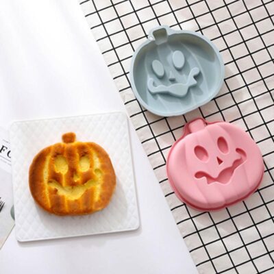 Halloween pumpkin silicone baking mould 21x21.8x4.1cm pink, Auckland NZ
