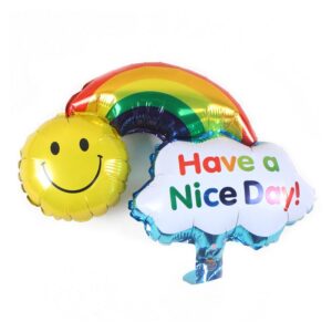 Rainbow sunshine foil balloon 98x75cm, Auckland NZ