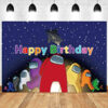 Among Us Happy Birthday Wall Backdrop Among Us Happy Birthday Wall Backdrop