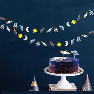 Astronaut paper garland backdrop 27 pieces, outer space party Auckland NZ