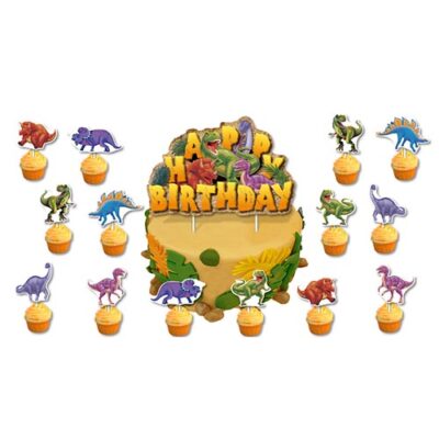 Dinosaur Happy Birthday cake toppers 15 pieces, Auckland NZ