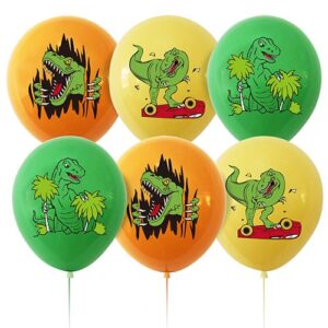 Dinosaur Happy Birthday balloon package 6 pieces 12 inch helium quality, Auckland NZ