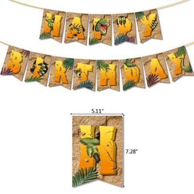 Dinosaur happy birthday banners2