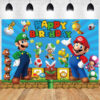 Super Mario Bros Happy Birthday Wall BackDrop