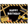 Under Construction Happy Birthday Wall Backdrop