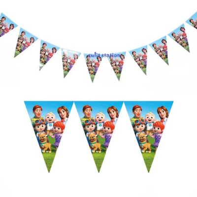 cocomelon Hanging Banner Party Garland Cocomelon birthday party hanging flag banners 3m 10 flags, Auckland NZ