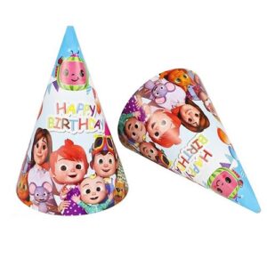Cocomelon Family party cone hats 6 pieces 13cm radius 20cm height, Auckland NZ