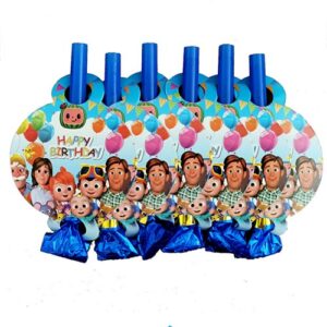 Cocomelon Family party blowouts 6 pieces 7x13cm cardstock, Auckland NZ