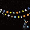 Planet garland backdrop 27 pieces, outer space party Auckland NZ