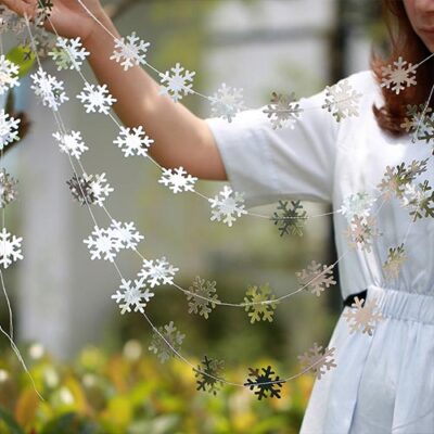 Snowflake garland backdrop 4m, Christmas party decoration Auckland NZ
