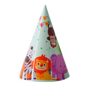 Safari jungle party cone hats 6 pieces 13cm radius 20cm, Auckland NZ