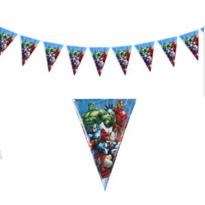 Superhero Avengers party hanging flag banners 3m 10 pieces, Auckland NZ