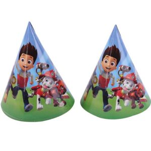 PAW Patrol party cone hats 6 pieces 13cm radius 20cm, Auckland NZ