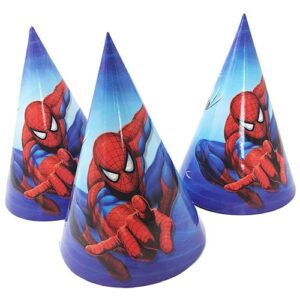 Spiderman party cone hats 13cm radius 20cm 6 pieces, Auckland NZ