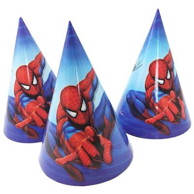 Spiderman Hat Spiderman party cone hats 13cm radius 20cm 6 pieces, Auckland NZ