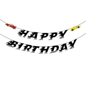 Racing car party Happy Birthday banner, Auckland NZ