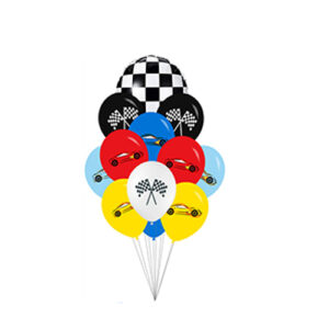 Racing car party balloons 12 pieces 12 inch and 18 inch, Auckland NZ