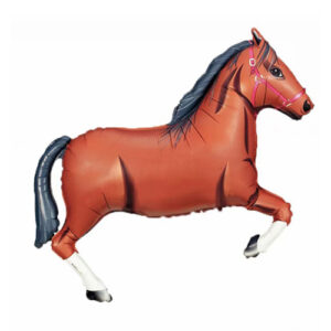 Brown horse farm party foil balloon 75x103cm helium quality, Auckland NZ