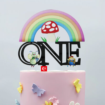 1st Birthday theme one year cake topper One 1st birthday cake topper 13x14cm acrylic, Auckland NZ